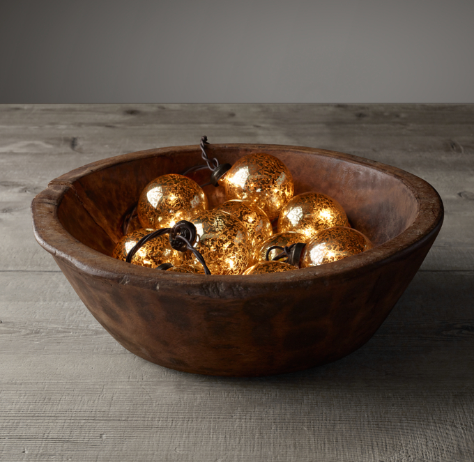 Vintage Handblown Glass String Lights - Gold